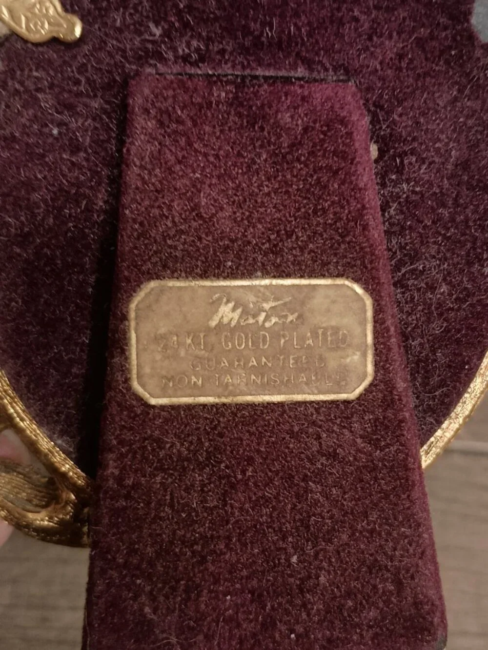 Vintage Matson 24KT Gold Plated Double Oval Miniature Picture Frame 6 3/8